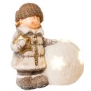 Wichtelstube-Kollektion XL 35cm Dekofigur LED Schneeball Weihnachten Deko Garten Weihnachsdeko
