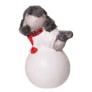 Wichtelstube-Kollektion  XL Dekofigur " Winterkind Junge mit Schneeball" beleuchtet