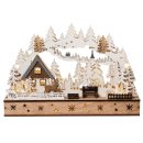 Wichtelstube-Kollektion LED Schwibbogen, Lichterbogen Weihnachten mit Timer, Echtholz, Schwippbogen Winterhaus