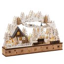 Wichtelstube-Kollektion LED Schwibbogen, Lichterbogen Weihnachten mit Timer, Echtholz, Schwippbogen Winterhaus