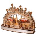 Wichtelstube-Kollektion LED Schwibbogen Weihnachten, Schwippbogen Lichterbogen mit Timer Batteriebetrieb und Trafo möglich, Lichterbogen Weihnachten Echtholz