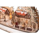 Wichtelstube-Kollektion LED Schwibbogen Weihnachten, Schwippbogen Lichterbogen mit Timer Batteriebetrieb und Trafo möglich, Lichterbogen Weihnachten Echtholz