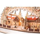 Wichtelstube-Kollektion LED Schwibbogen Weihnachten, Schwippbogen Lichterbogen mit Timer Batteriebetrieb und Trafo möglich, Lichterbogen Weihnachten Echtholz