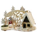 Räucherhaus / Teelichthalter Winterkind mit Schneekugel