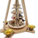 Wichtelstube-Kollektion Weihnachtspyramide "Weihnachten" klassische Adventspyramide aus Holz, 31cm hoch Kerzen Pyramide