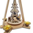 Wichtelstube-Kollektion Weihnachtspyramide "Weihnachten" klassische Adventspyramide aus Holz, 31cm hoch Kerzen Pyramide