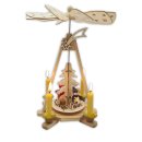 Wichtelstube-Kollektion Weihnachtspyramide "Weihnachten" klassische Adventspyramide aus Holz, 31cm hoch Kerzen Pyramide