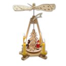Wichtelstube-Kollektion Weihnachtspyramide "Weihnachten" klassische Adventspyramide aus Holz, 31cm hoch Kerzen Pyramide