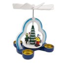 Wichtelstube-Kollektion Weihnachtspyramide für Teelichter 22cm Hoch, Holz Pyramide Weihnachten Tischpyramide für Teelichtern