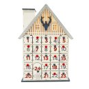 Wichtelstube-Kollektion Adventskalender zum befüllen, Jagdhaus weiß XL Fächer, Weihnachtsdeko Holz beleuchtet