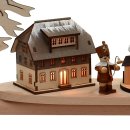 Wichtelstube-Kollektion Holz Schwibbogen Lichterbogen Seiffener Bergmannszug XL 58cm Schwippbogen Weihnachten Weihnachtsbogen Schwibbogen Weihnachten 10 Kerzen 230V Anschluss