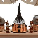 Wichtelstube-Kollektion Holz Schwibbogen Lichterbogen Seiffener Bergmannszug XL 58cm Schwippbogen Weihnachten Weihnachtsbogen Schwibbogen Weihnachten 10 Kerzen 230V Anschluss