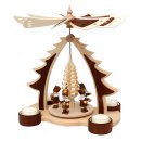 Wichtelstube-Kollektion Holz Weihnachtsyramide "Bergleute Erzgebirge" Teelicht Pyramide