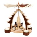 Wichtelstube-Kollektion Holz Weihnachtsyramide Schneemänner Erzgebirge Teelicht Pyramide