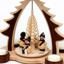 Wichtelstube-Kollektion Holz Weihnachtsyramide Schneemänner Teelicht Pyramide