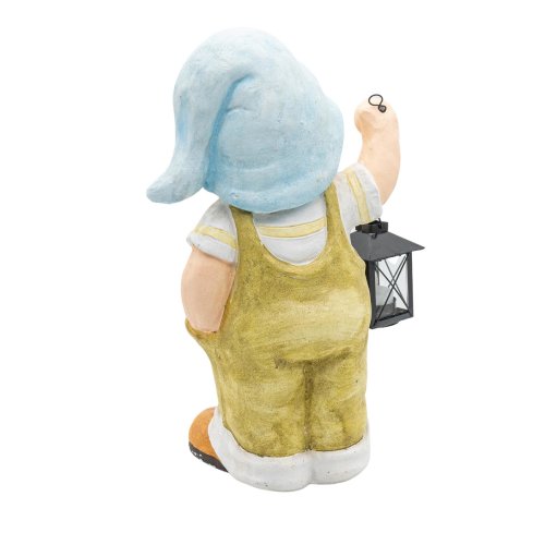 Gartenfigur Melanie Mit Teelicht-Laterne – Niedliche Wichtelstube-Deko Für Draußen, Ca. 33 Cm, Wetterfest