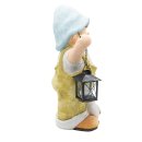 Wichtelstube-Kollektion Gartenfigur XL Hans mit Gans und Laterne Dekofigur Outdoor 40cm hoch Gartedeko Wetterfest für Außen Polyresin