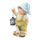 Wichtelstube-Kollektion Gartenfigur XL Hans mit Gans und Laterne Dekofigur Outdoor 40cm hoch Gartedeko Wetterfest für Außen Polyresin
