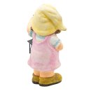 Wichtelstube-Kollektion Gartenfigur XL Bauerntochter Lisa mit Laterne Dekofigur Outdoor 40cm hoch Gartedeko Wetterfest für Außen Polyresin Gartenkinder