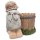 Wichtelstube-Kollektion XL Gartenfigur mit Blumentopf Luise Dekofigur Outdoor 38cm hoch 38cm breit Gartenfiguren Wetterfest für Außen Gartendeko Frühjahr Sommer