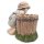 Wichtelstube-Kollektion XL Gartenfigur mit Blumentopf Luise Dekofigur Outdoor 38cm hoch 38cm breit Gartenfiguren Wetterfest für Außen Gartendeko Frühjahr Sommer