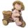 Wichtelstube-Kollektion XL Gartenfigur Katharina auf Dreirad Dekofigur mit Blumentopf Outdoor 40cm hoch 40cm breit Gartenfiguren Wetterfest für Außen Gartendeko