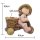 Wichtelstube-Kollektion XL Gartenfigur Katharina auf Dreirad Dekofigur mit Blumentopf Outdoor 40cm hoch 40cm breit Gartenfiguren Wetterfest für Außen Gartendeko