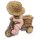 Wichtelstube-Kollektion XL Gartenfigur Katharina auf Dreirad Dekofigur mit Blumentopf Outdoor 40cm hoch 40cm breit Gartenfiguren Wetterfest für Außen Gartendeko
