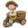 Wichtelstube-Kollektion XL Gartenfigur Martin auf Dreirad Dekofigur mit Blumentopf Outdoor 40cm hoch 40cm breit Gartenfiguren Wetterfest für Außen Gartendeko