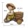 Wichtelstube-Kollektion XL Gartenfigur Martin auf Dreirad Dekofigur mit Blumentopf Outdoor 40cm hoch 40cm breit Gartenfiguren Wetterfest für Außen Gartendeko