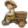 Wichtelstube-Kollektion XL Gartenfigur Martin auf Dreirad Dekofigur mit Blumentopf Outdoor 40cm hoch 40cm breit Gartenfiguren Wetterfest für Außen Gartendeko