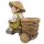 Wichtelstube-Kollektion XL Gartenfigur Martin auf Dreirad Dekofigur mit Blumentopf Outdoor 40cm hoch 40cm breit Gartenfiguren Wetterfest für Außen Gartendeko