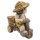Wichtelstube-Kollektion XL Gartenfigur Martin auf Dreirad Dekofigur mit Blumentopf Outdoor 40cm hoch 40cm breit Gartenfiguren Wetterfest für Außen Gartendeko
