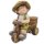 Wichtelstube-Kollektion XL Gartenfigur Martin auf Dreirad Dekofigur mit Blumentopf Outdoor 40cm hoch 40cm breit Gartenfiguren Wetterfest für Außen Gartendeko