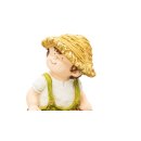 Wichtelstube-Kollektion XL Gartenfigur Dekofigur Martin mit Schubkaren als Blumentopf Outdoor ca. 39cm groß Gartenfiguren Wetterfest für Außen Gartendeko