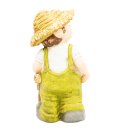 Wichtelstube-Kollektion XL Gartenfigur Dekofigur Martin mit Schubkaren als Blumentopf Outdoor ca. 39cm groß Gartenfiguren Wetterfest für Außen Gartendeko