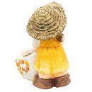 Wichtelstube-Kollektion XL Gartenfigur Dekofigur Katherina mit Huhn als Blumentopf Gartendeko figuren für draußen ca. 40cm groß Outdoor Gartendekoration