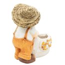 Wichtelstube-Kollektion XL Gartenfigur Dekofigur Martin mit Gans als Blumentopf Gartendeko Figuren für draußen ca. 40 cm groß Outdoor Gartendekoration