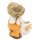 Wichtelstube-Kollektion XL Gartenfigur Dekofigur Martin mit Gans als Blumentopf Gartendeko Figuren für draußen ca. 40 cm groß Outdoor Gartendekoration