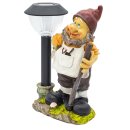 Wichtelstube-Kollektion XL Gartenzwerg Fred, Gartenfigur mit Solarlampe LED Gartenbeleuchtung Solar Gartenzwerge solarleuchten garten Solarlampen für außen Gartendeko