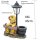 Wichtelstube-Kollektion XL Gartenfigur Hund mit Laterne ca 43cm groß Solar Gartendeko LED Gartenbeleuchtung Hunde Solarlampe Garten Solarleuchten für außen