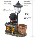 Wichtelstube-Kollektion Gartenfigur Hund mit Laterne 43cm groß Solar LED Gartenbeleuchtung outdoor Hunde Solarlampe Garten Solarleuchten für außen Gartendeko