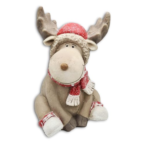 Wichtelstube-Kollektion XXL Weihnachtsdeko Dekofigur Figur Rentier Elch "Rudolph" Deko für den Garten, Winter, Weihnachten oder am Hauseingang