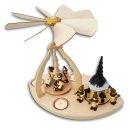 Wichtelstube-Kollektion Weihnachtspyramide f. Teelichter 25cm "Seiffener Kirche Kurrenden" Buchenholz Teelichtpyramide Weihnachten