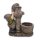 Wichtelstube-Kollektion XXL Gartenzwerg wetterfest Wichtel Figur Dekofigur mit Blumentopf am Wasserbrunnen Gartenfigur Deko Frühling Garten 38cm x 38cm