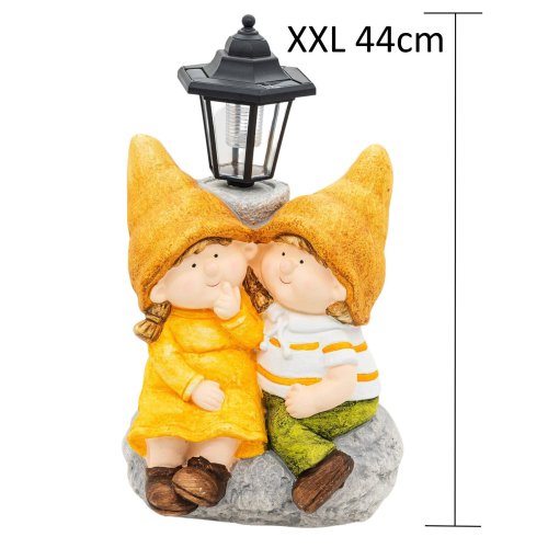 Wichtelstube-Kollektion XL Gartenfiguren Lisa und Tom mit Solarlatern,  39,95 €