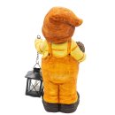 Wichtelstube-Kollektion XL 35cm hoch Ludwig stehende Aussenfigur mit Laterne für den Frühherbst Gartendeko für den Herbst deko Figur Garten MGO mit Laterne für Teelicht wetterfest