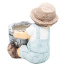 Wichtelstube-Kollektion XL Gartenfigur Tom Dekofigur mit Blumentopf Outdoor Gartenfiguren Wetterfest für Außen Gartendeko mit Pflanzkübel Deko draußen Garten