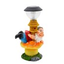 Wichtelstube-Kollektion Gartenzwerg Alfred LED Solar Gartendeko Solarleuchten für den Garten, Gartenfigur mit Solarlampe Beleuchtung Dekofigur 25 x 23 x 39cm