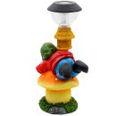 Wichtelstube-Kollektion Gartenzwerg Alfred LED Solar Gartendeko Solarleuchten für den Garten, Gartenfigur mit Solarlampe Beleuchtung Dekofigur 25 x 23 x 39cm